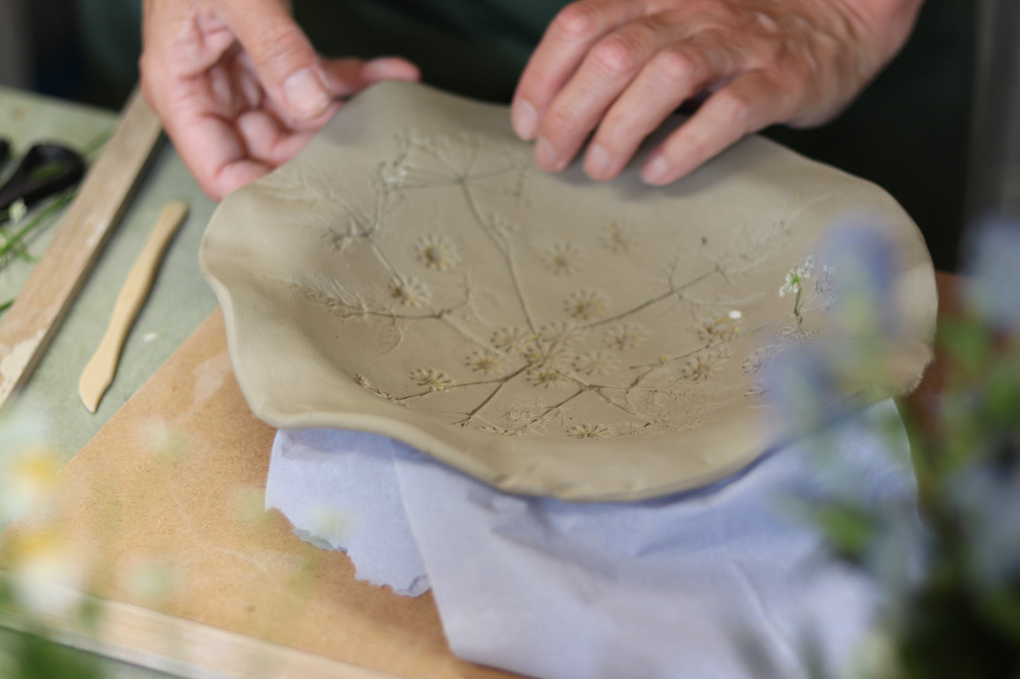 AUTUMNAL PRESSED FLOWER POTTERY