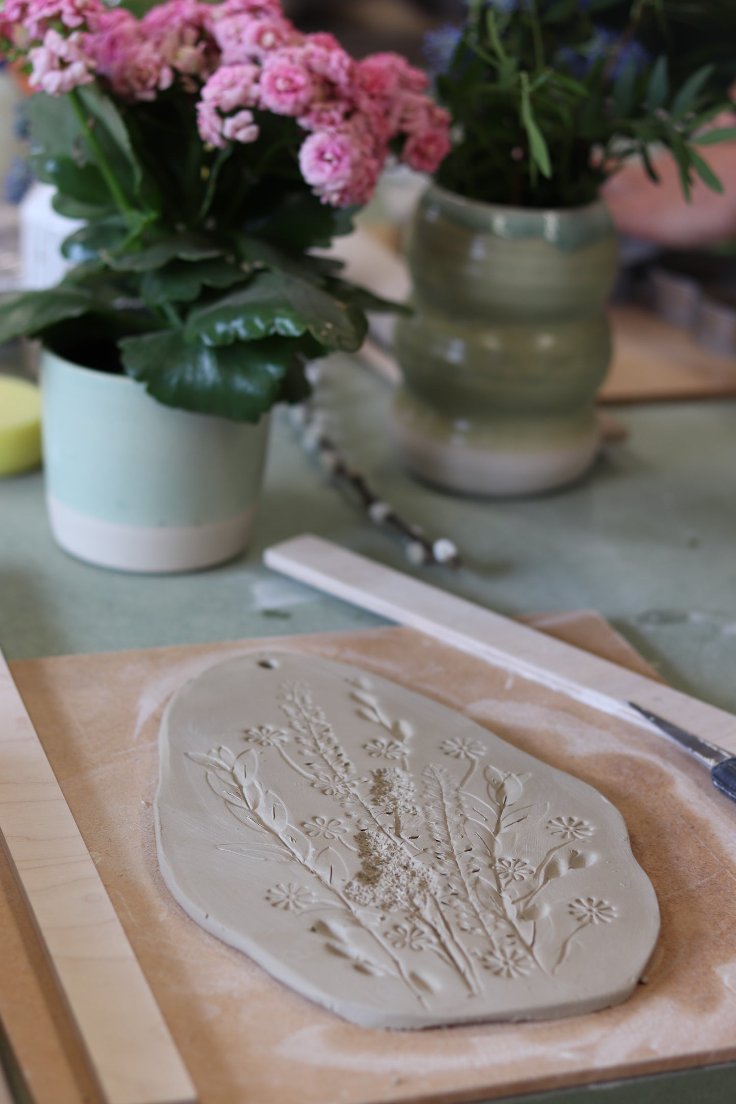 AUTUMNAL PRESSED FLOWER POTTERY