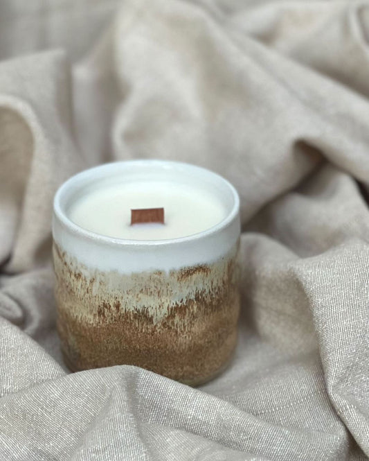 Hand-poured Scented Candle - Dark Amber + Ginger Lily