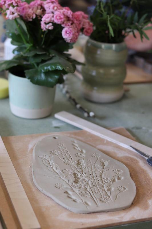 AUTUMNAL PRESSED FLOWER POTTERY