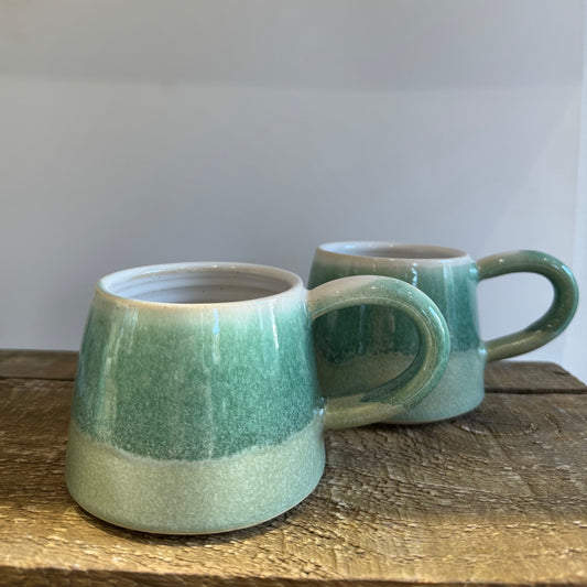 Green Coned Mugs