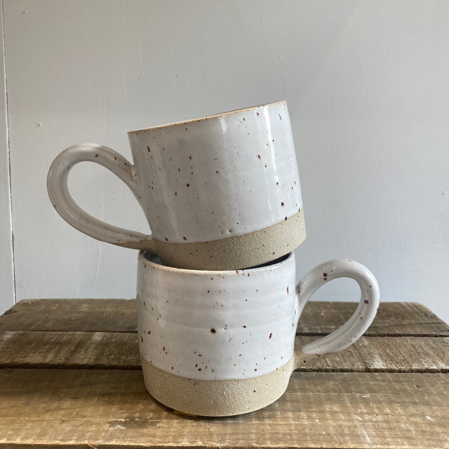 Large White Flecked Mug