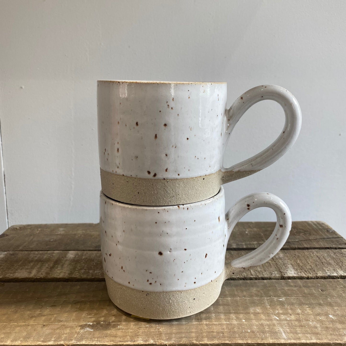 Large White Flecked Mug