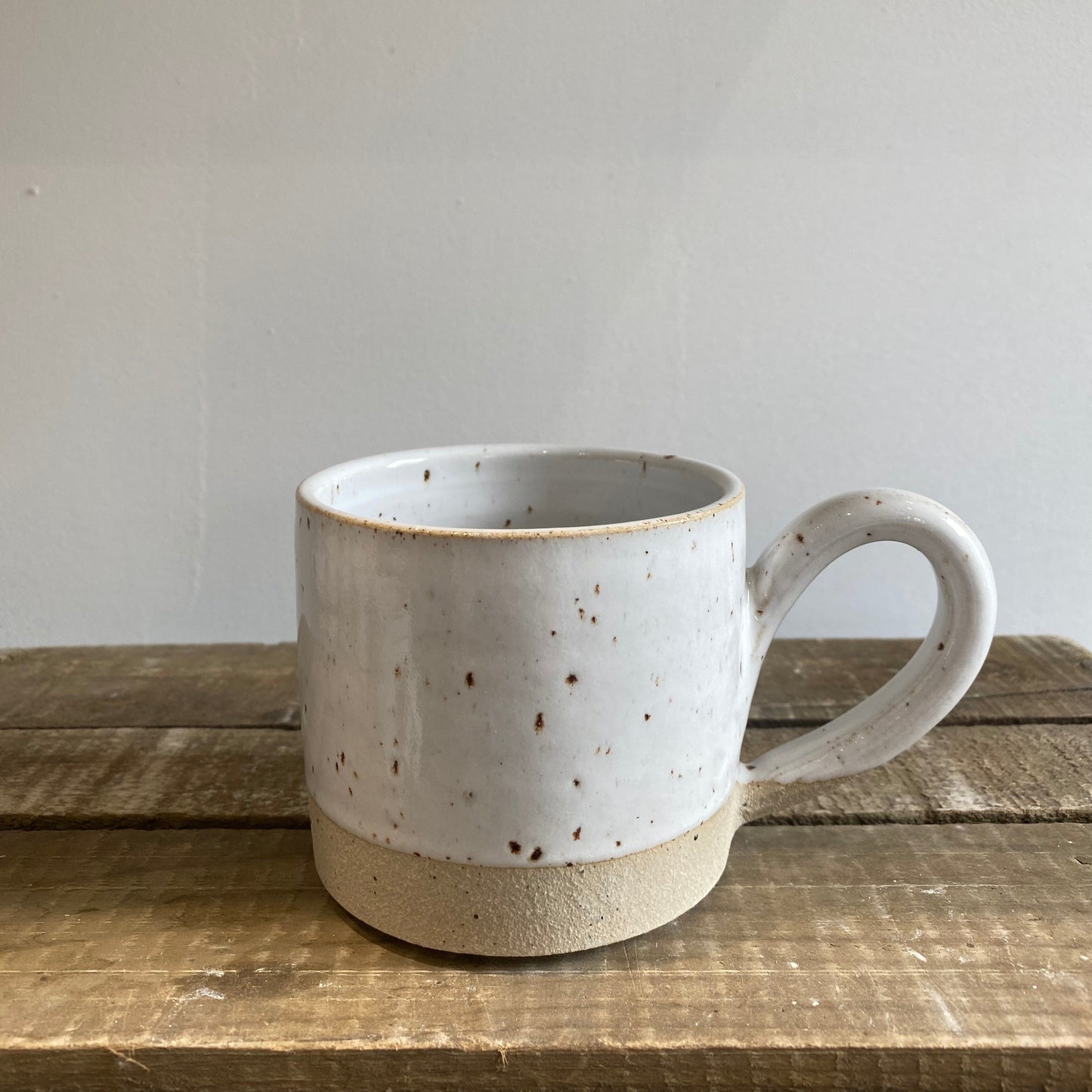 Large White Flecked Mug