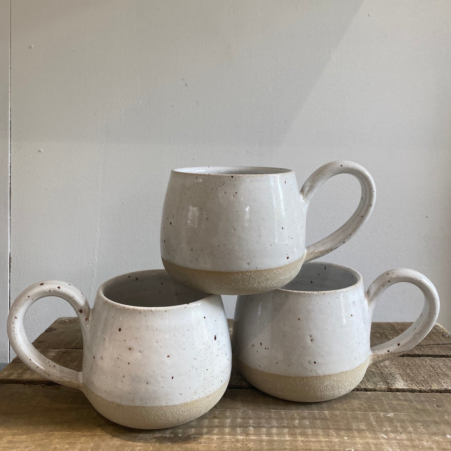 White Flecked Huggable Mugs