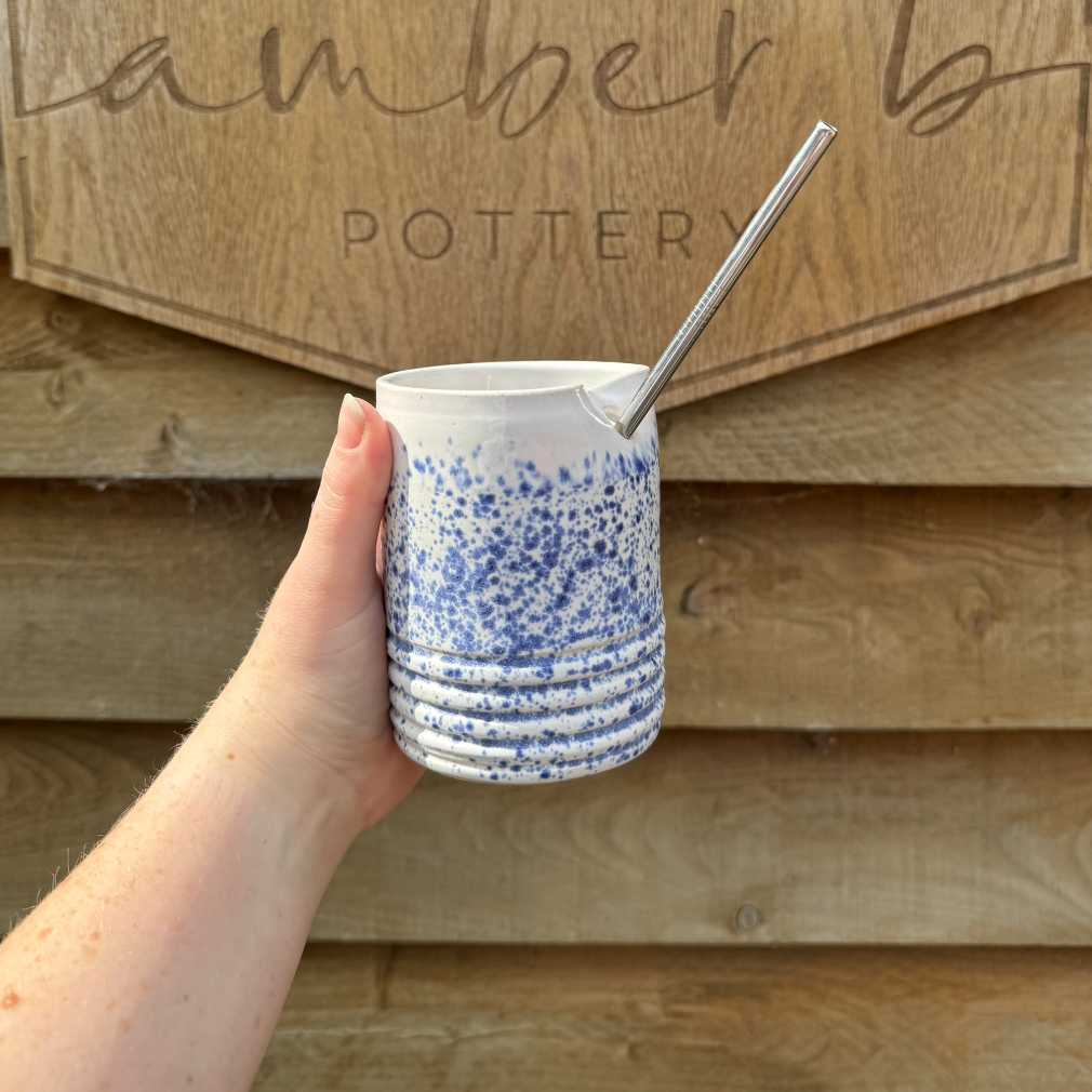 Straw Cups - Speckled Blue