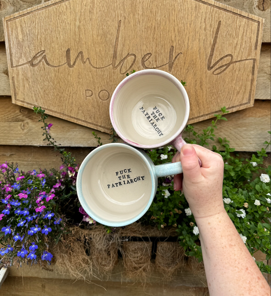 'FUCK THE PATRIARCHY' Stamped mugs