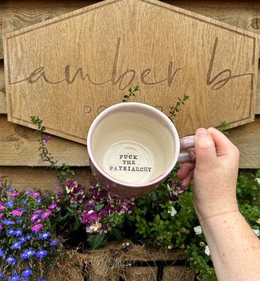 'FUCK THE PATRIARCHY' Stamped mugs