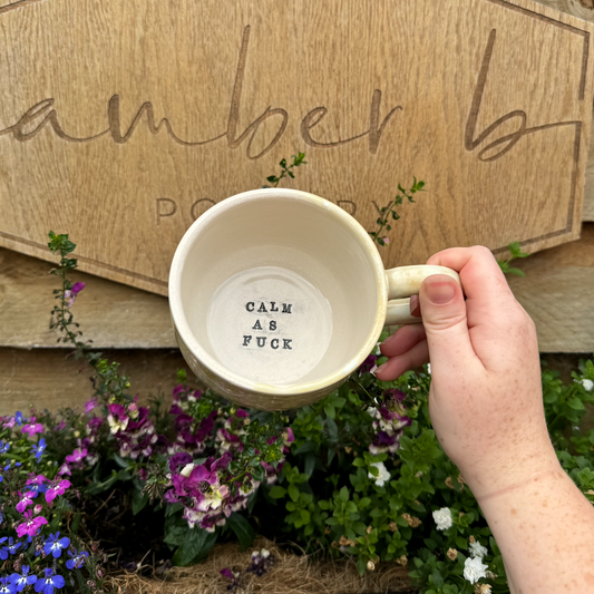 'CALM AS FUCK' Stamped mugs