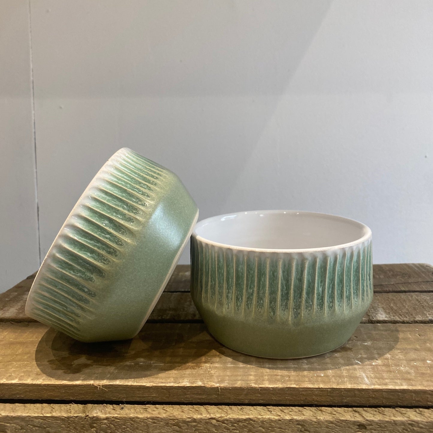 Set of 2 Green Snack Bowls
